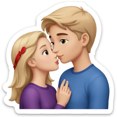 French kiss fair boy and girl sticker