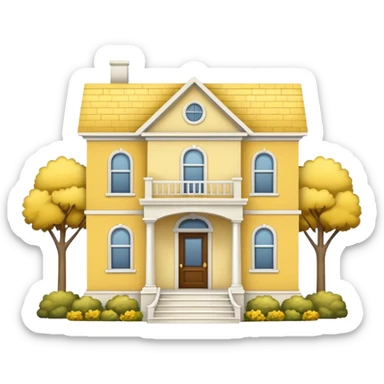 Yellow and white house  sticker