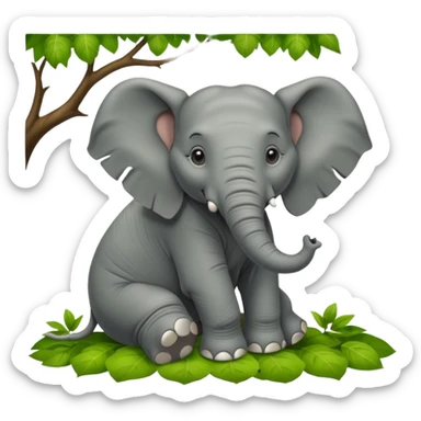 Garmi ke din, hathi ped ki chhaya me aaraam kar raha tha..." sticker