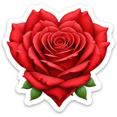 Red rose heart sticker