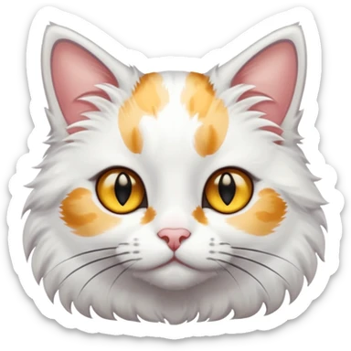 gatto bianco con macchie nere in testa e occhi gialli sticker