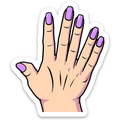 lilac pastel manicure on five fingers sticker