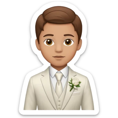 Light skin boy with brown hair in wedding suit  sticker