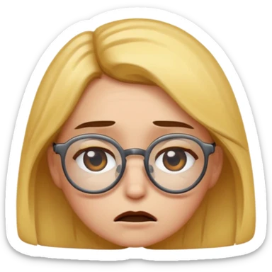create a female emoji tired from studying and doing activities sticker