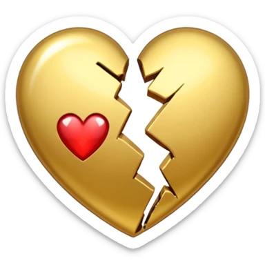 A broken heart glued together by money sticker