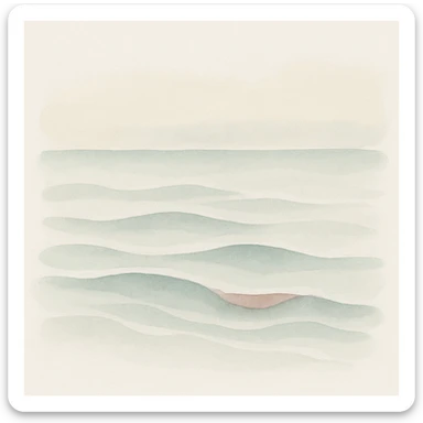 sea with watercolor style, soft gradients, gentle waves, delicate and flowing watercolors sticker