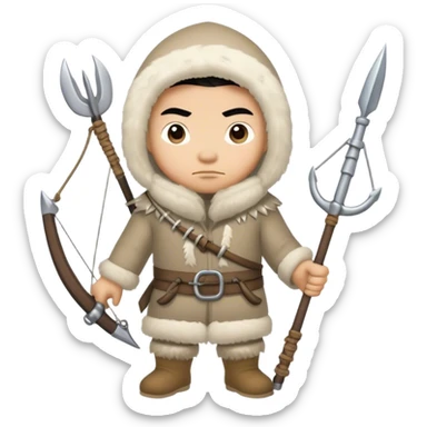 Inuit hunter with harpoon sticker