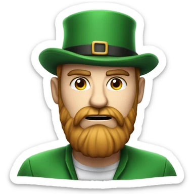irish very angry man 30 years old with beard and hat sticker