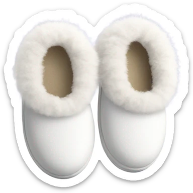 White slippers with a pompom sticker