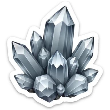 Gray quartz crystal cluster  sticker