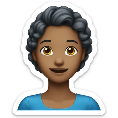 smiling girl in blue  dress sticker