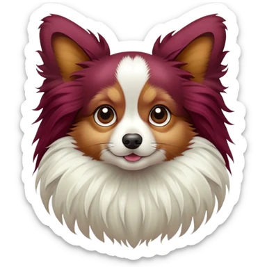 Papillon burgendy  sticker