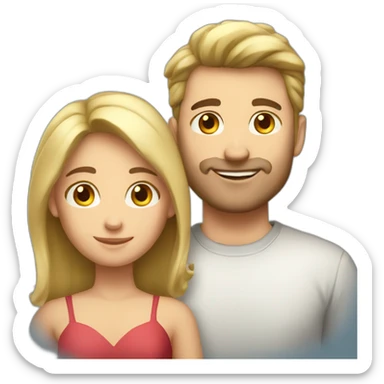 in love caucasian couple sticker