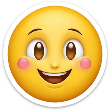 An emoji-style yellow face with a wide smile and two white heart-shaped eyes, expressing admiration or love sticker