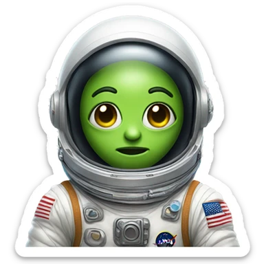 alien in an astronaut suit face sticker