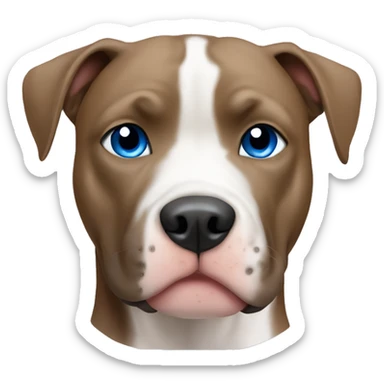 Pitbull with blue eyes and light brown/gray spot by ear sticker