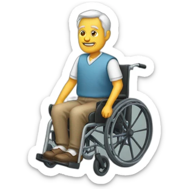 old-wheelchair-driver-no-legs sticker