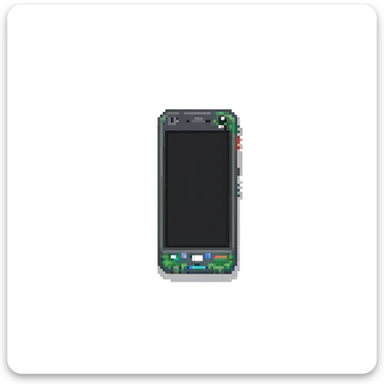 smartphone in Minecraft style, blocky, pixelated, black screen sticker