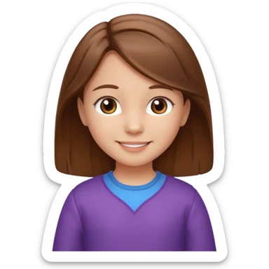 A little girl with brown hair standing  sticker