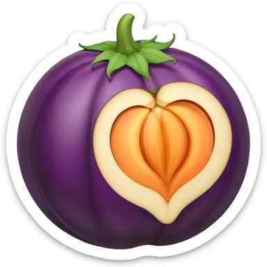 Eggplant inside peache sticker