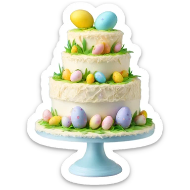 beautifully decorated 2 tier Easter cake sticker