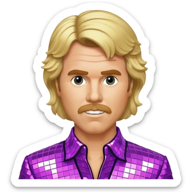 will ferrel long blonde hair with disco outfit  sticker