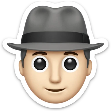 a single gray fedora sticker