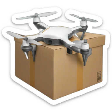 Delivery drone with a delivery box sticker