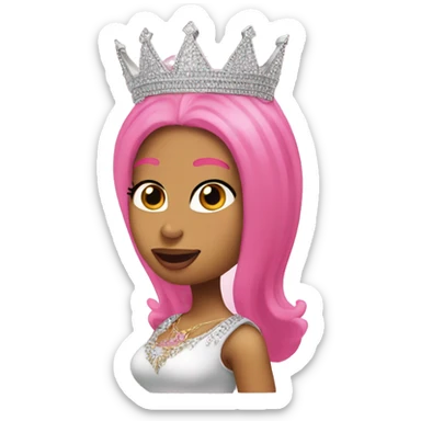 Nicki Minaj with a pink crown sticker