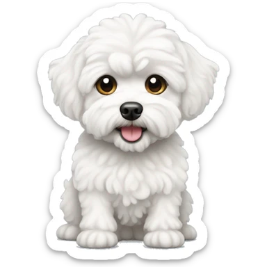 White maltipoo dog sticker