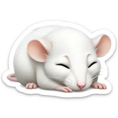 cute white rat sleeping sticker