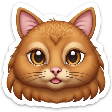 A shy but handsome turkey cat with one large eyebrow connected in the middle. He is batting his long eyelashes and blushing sticker