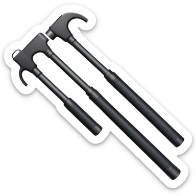 two police batons with handles forming an L sticker