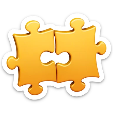 Two puzzle pieces that fit perfectly together sticker