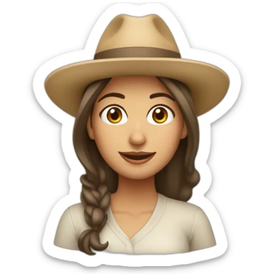 mujer de cabello castaño claro con delantal blanco y sombrero de cocinera sticker