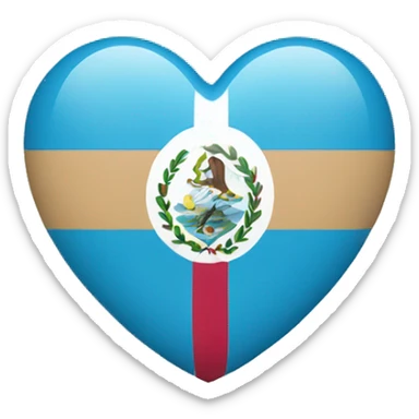 Guatemalan flag heart  sticker
