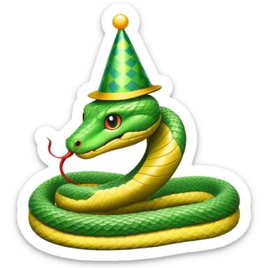 PARTY HAT SNAKE sticker