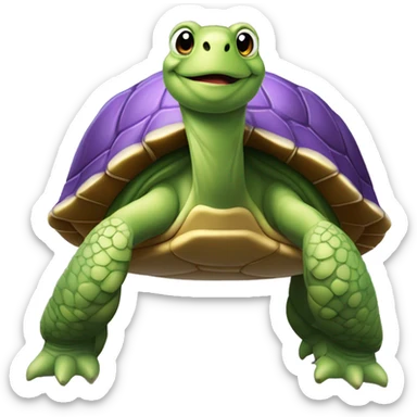 Une tortue se reposant sur une étoile violette sticker