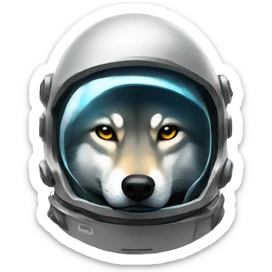 Wolf head in space helmet sticker