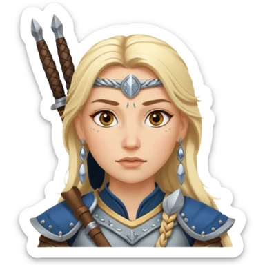 ESO female nordic warrior with lashes and earrings sticker