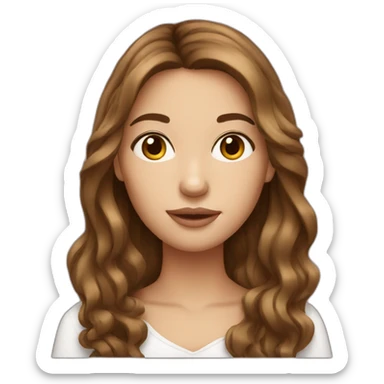 French girl brown hair sticker