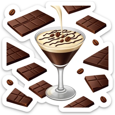 Espresso martini chocolate bark sticker