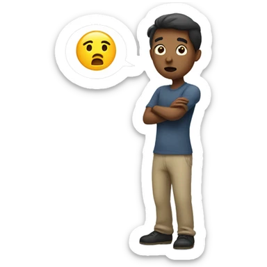 a person shrugging because he doesn't. know sticker