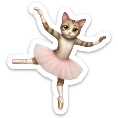 Cat in pointe shoes sticker