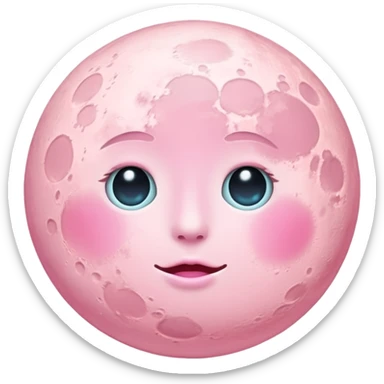 pastel pink moon sticker