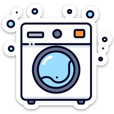 washing machine with bubbles sticker
