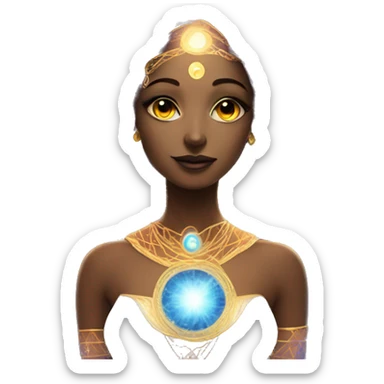 Pleiadian radiant glowing diva woman female third eye sticker