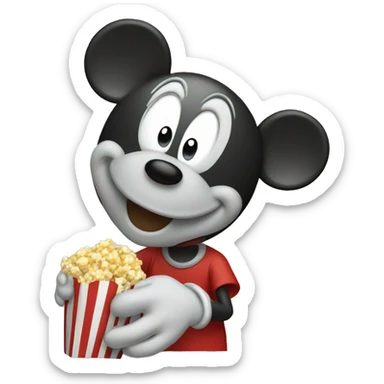Micky mouse with popcorn  sticker