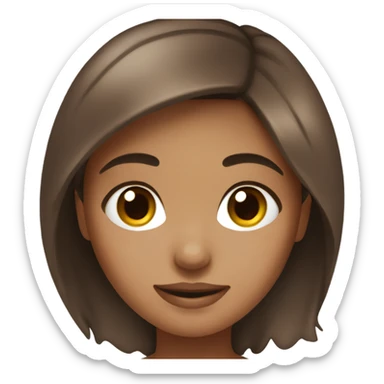 Beach girl with brown hair and brown eyes  sticker