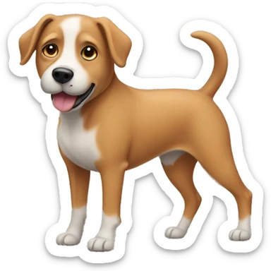 dog with tail on face sticker